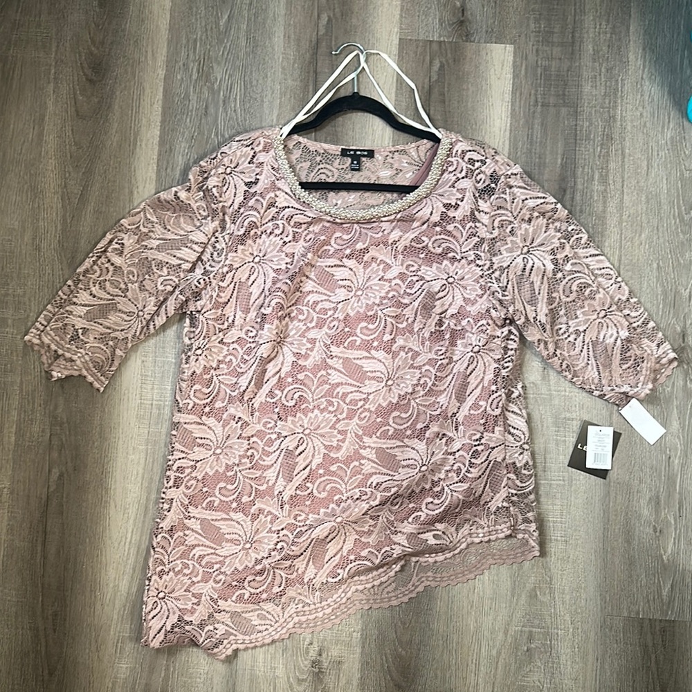 Soft Pink Asymmetrical 3/4 Sleeve Blouse